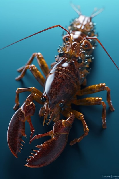 A lobster is shown with a large lobster on its back.