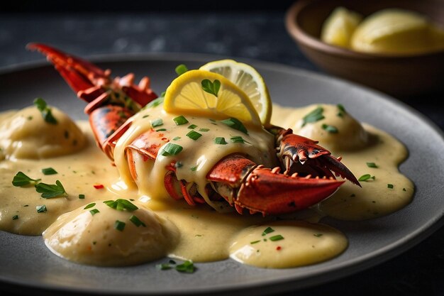 Lobster ravioli with lemon butter sauce