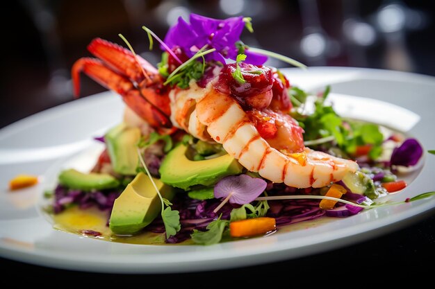 Lobster Salad with Avocado and Red Onion