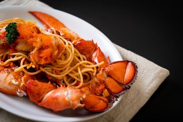 lobster spaghetti with shrimp egg