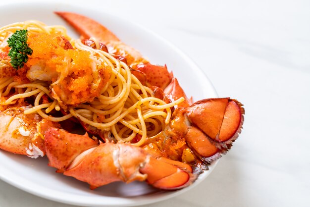 lobster spaghetti with shrimp egg