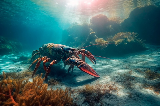 Lobster underwater generative ai