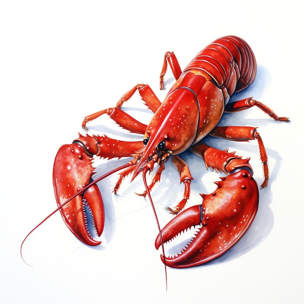 a lobster on a white background