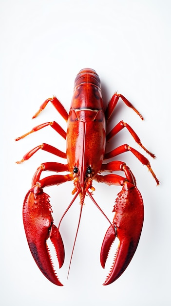 A lobster on a white background