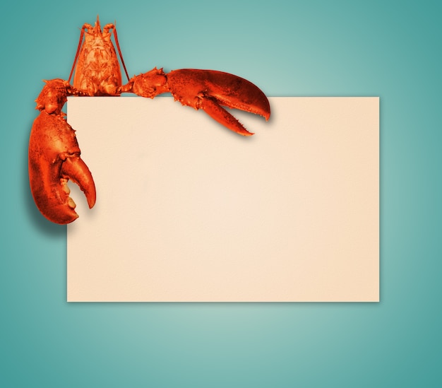 Photo lobster with poster