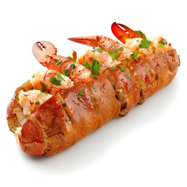 Photo a lobster with a red pepper on its head is shown