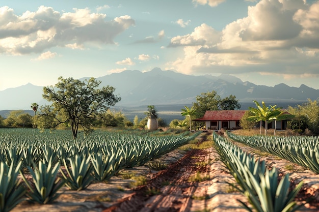 Foto agricoltura locale di agave in messico