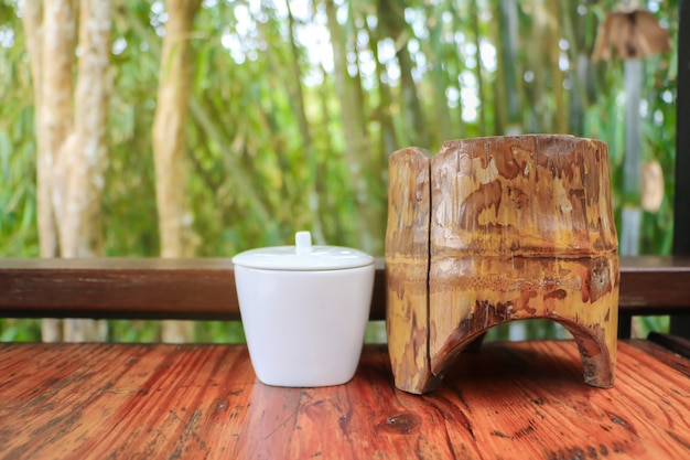 Local bamboo product with bamboo background 