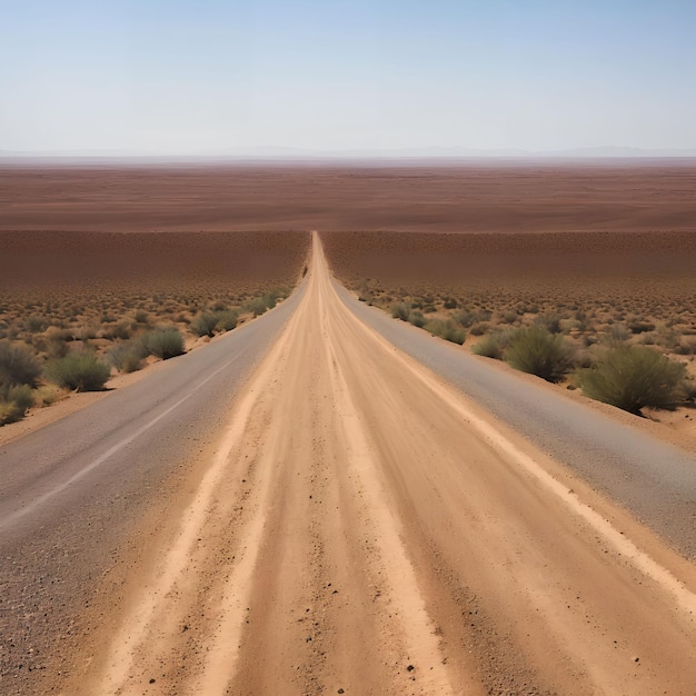 Local dirt road in lonely desert generative art by AI