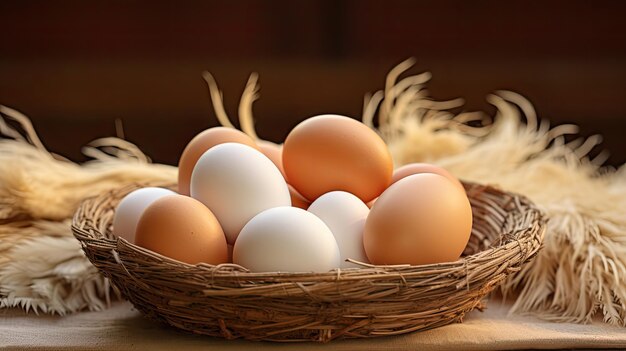 地元の農場の新鮮な卵