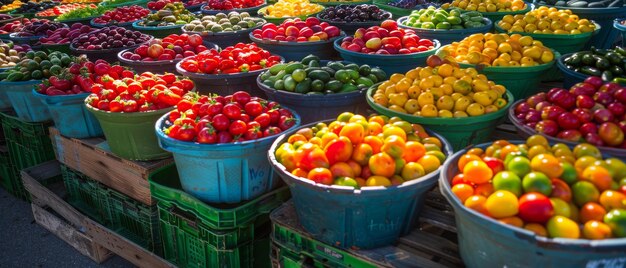 A local farmers market is selling fresh produce