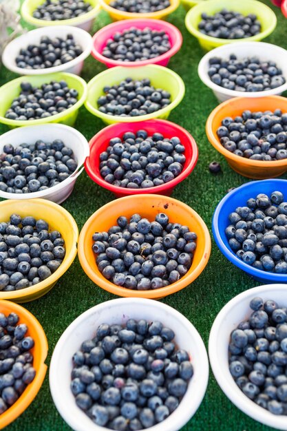 Local produce at the summer farmers market in the city.