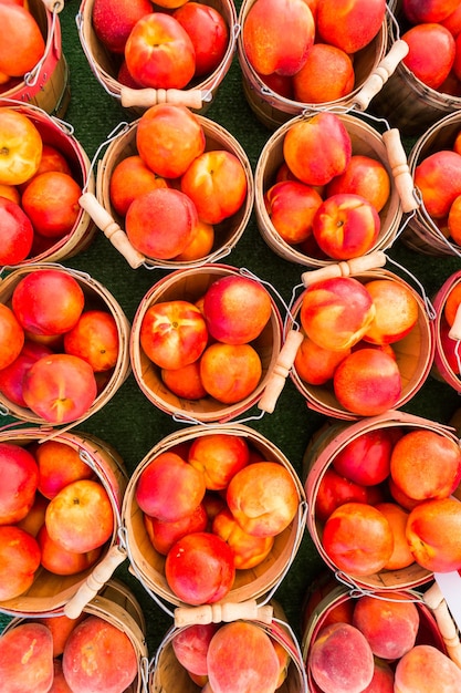 Local produce at the summer farmers market in the city.