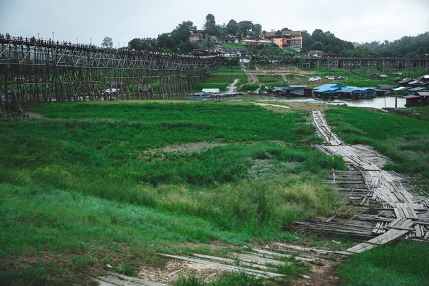 Local site of Thailand, green nature field landscape