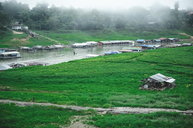 Local site of Thailand, green nature field landscape