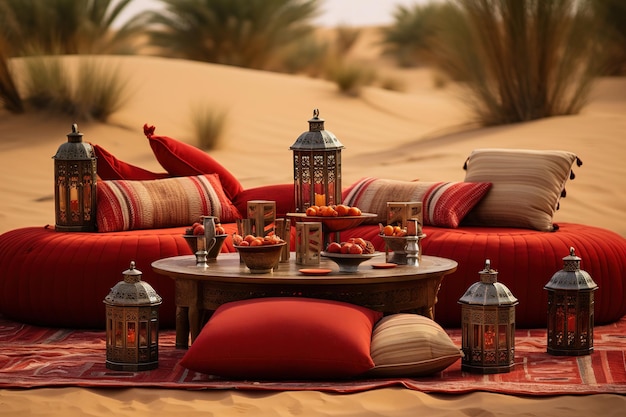 Local UAE Arabic Outdoor Seating in Desert