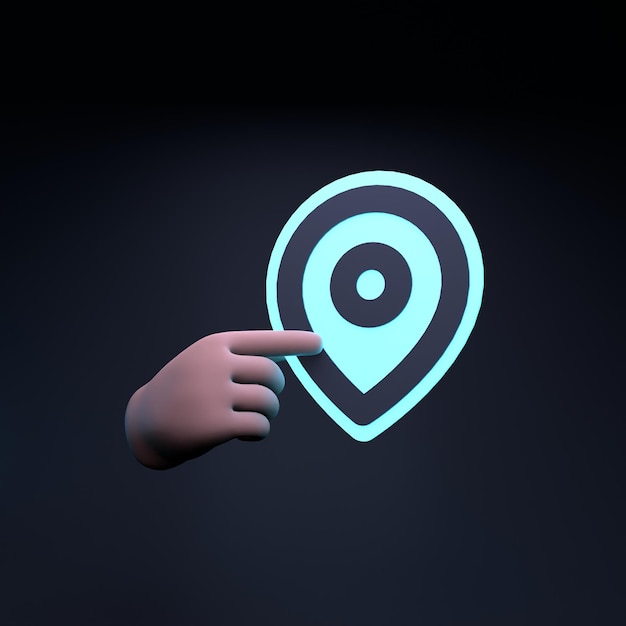 Location icon 3d render illustration