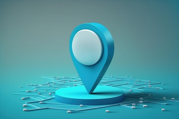Locatormarkering van tmap en locatiepin of navigatiepictogramteken op blauwe achtergrond met zoekconcept