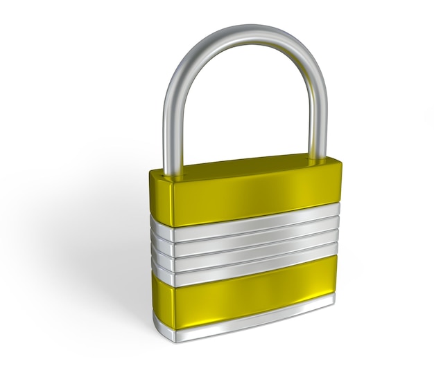 Lock in  3d render,Image contains clipping path.