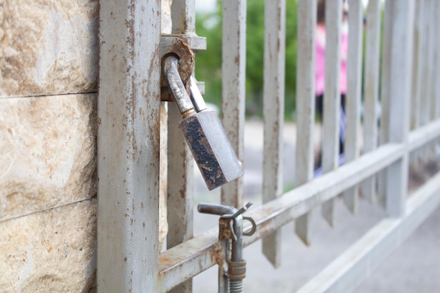 Lock in door in nature