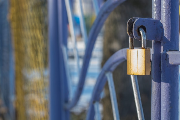 Lock on the front door to the courtyard