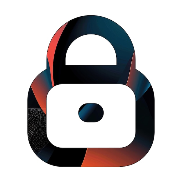 Photo lock icon cyan orange waves texture