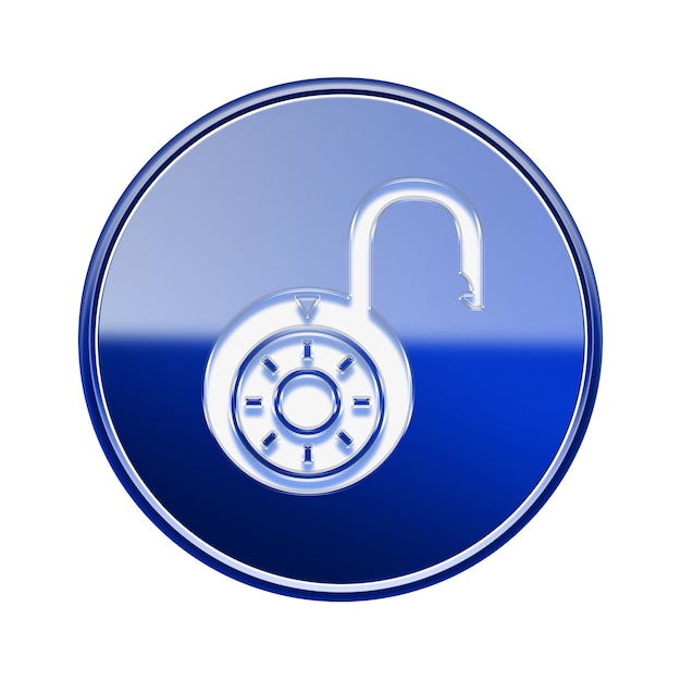 Photo lock on icon glossy blue