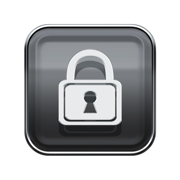Lock icon glossy grey