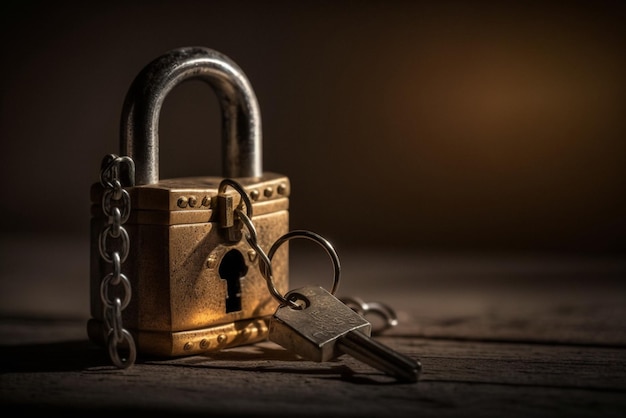 セキュリティと保護を象徴するロックとキー