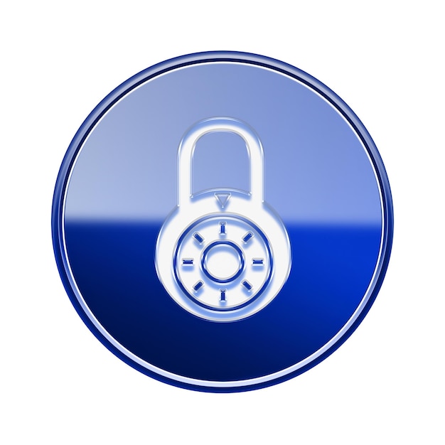 Photo lock off icon glossy blue