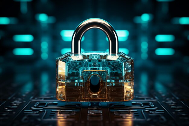 Photo lock symbol signifies both physical and cyber security principles