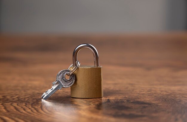 Lock with key on the table