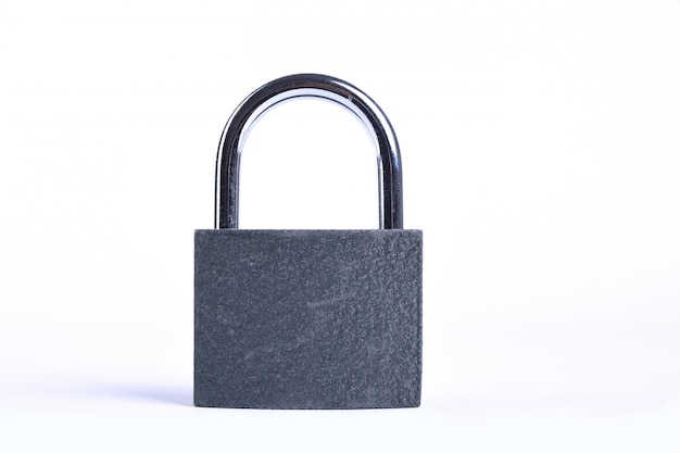 Locked grey Padlock