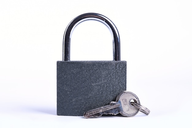 Locked grey Padlock