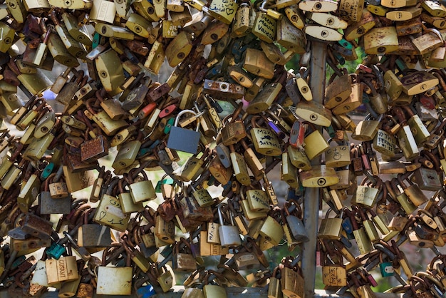 Locker on the bridge of Love in Tbilisi Georgia