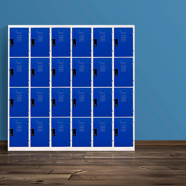 Photo lockers storage modern furniture in a locker room of school office gym