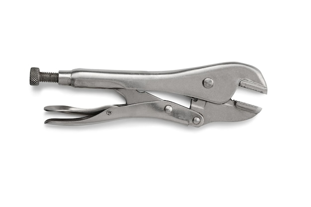 Locking plier or Lock jaw or vise grips isolated on white background With clipping paths