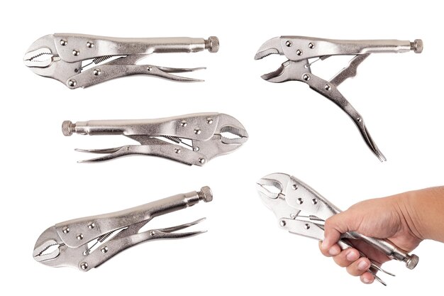 Locking pliers isolated on a white background