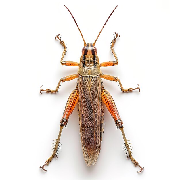 Photo a locust in white background job id 59d2fa9fe78647d8bf9a4bbb239efa32
