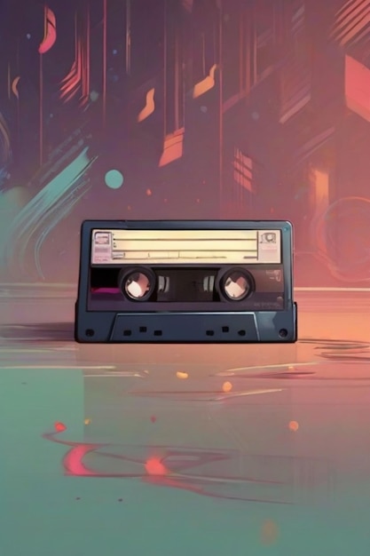 Photo lofi background with music cassete