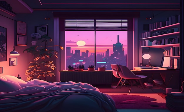 Premium AI Image | lofi bedroom aesthetic