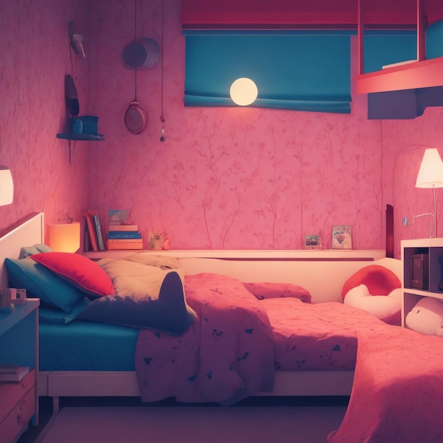 Lofi Bedroom Design AI gegenereerd