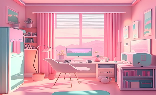 Lofi kamer esthetische pastelkleur