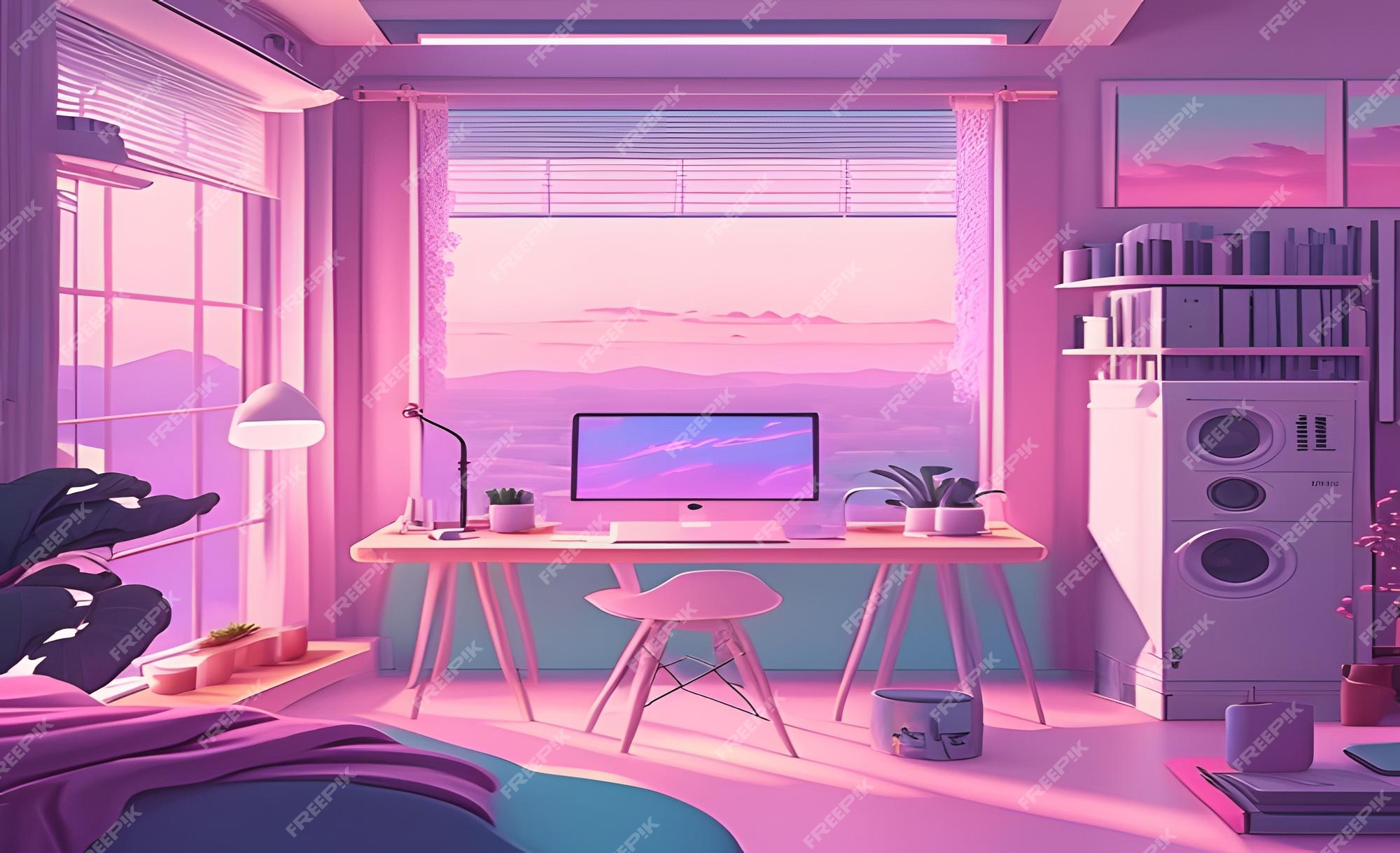 Premium AI Image | lofi room aesthetic pastel color