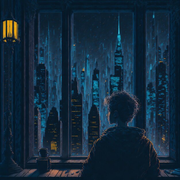 Lofi Style Design Beauty Lofi Artwork boy at cinecmatic Background