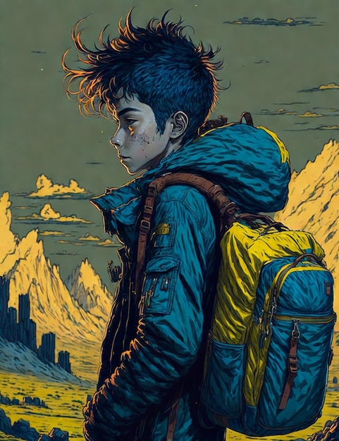 Lofi Style Design Beauty Lofi Artwork boy at cinecmatic Background