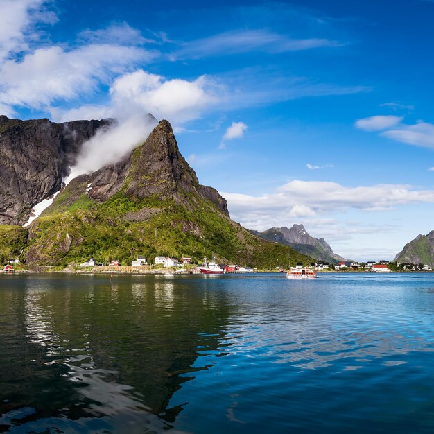 Lofoten is een archipel in de provincie Nordland, Noorwegen. Staat bekend om een onderscheidend landschap met dramatische bergen en toppen, open zee en beschutte baaien, stranden en ongerepte landen.