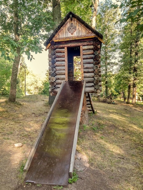 Log cabin in the forest