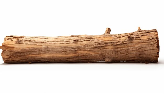 Log Elevation Side View Isolated on White