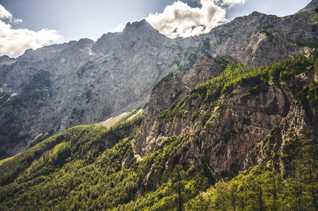 Logar valley or Logarska dolina Slovenia Europe Hiking in savinja Alps and Slovenia mountain Popular site for a hike in triglav national park